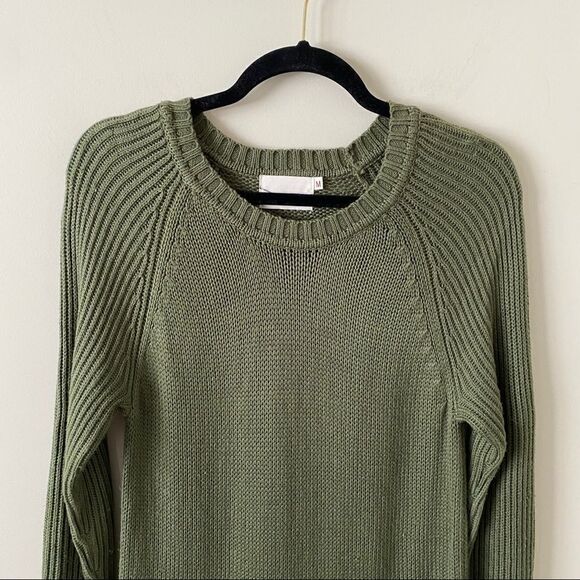 Anthro “Yoon” Knit/Faux Leather Tunic Sweater - Picture 4 of 9